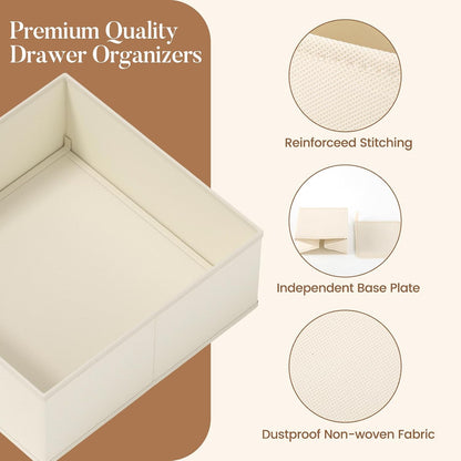 Foldable storage organizers arranged on a closet shelf
