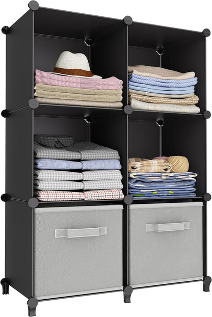 Black modular six-cube storage organizer