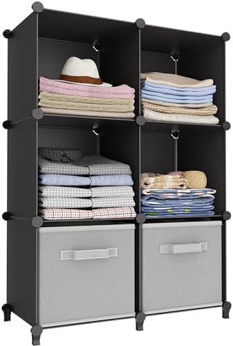 Six-cube organizer used for clothing and books