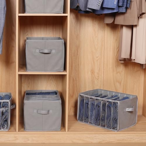 Three-pack clothes organizer set for jeans and sweaters