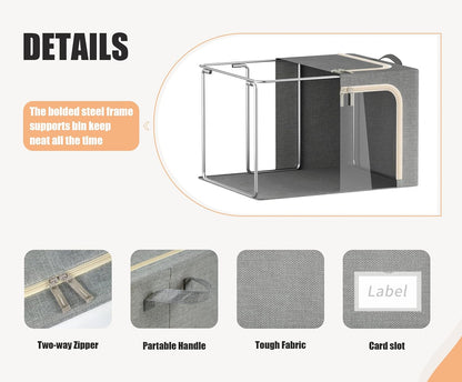Internal steel frame supporting a square stackable organizer