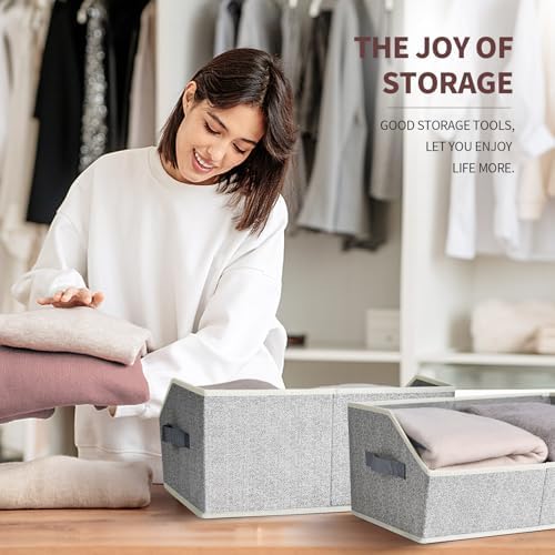 Collapsible storage baskets folded for storage